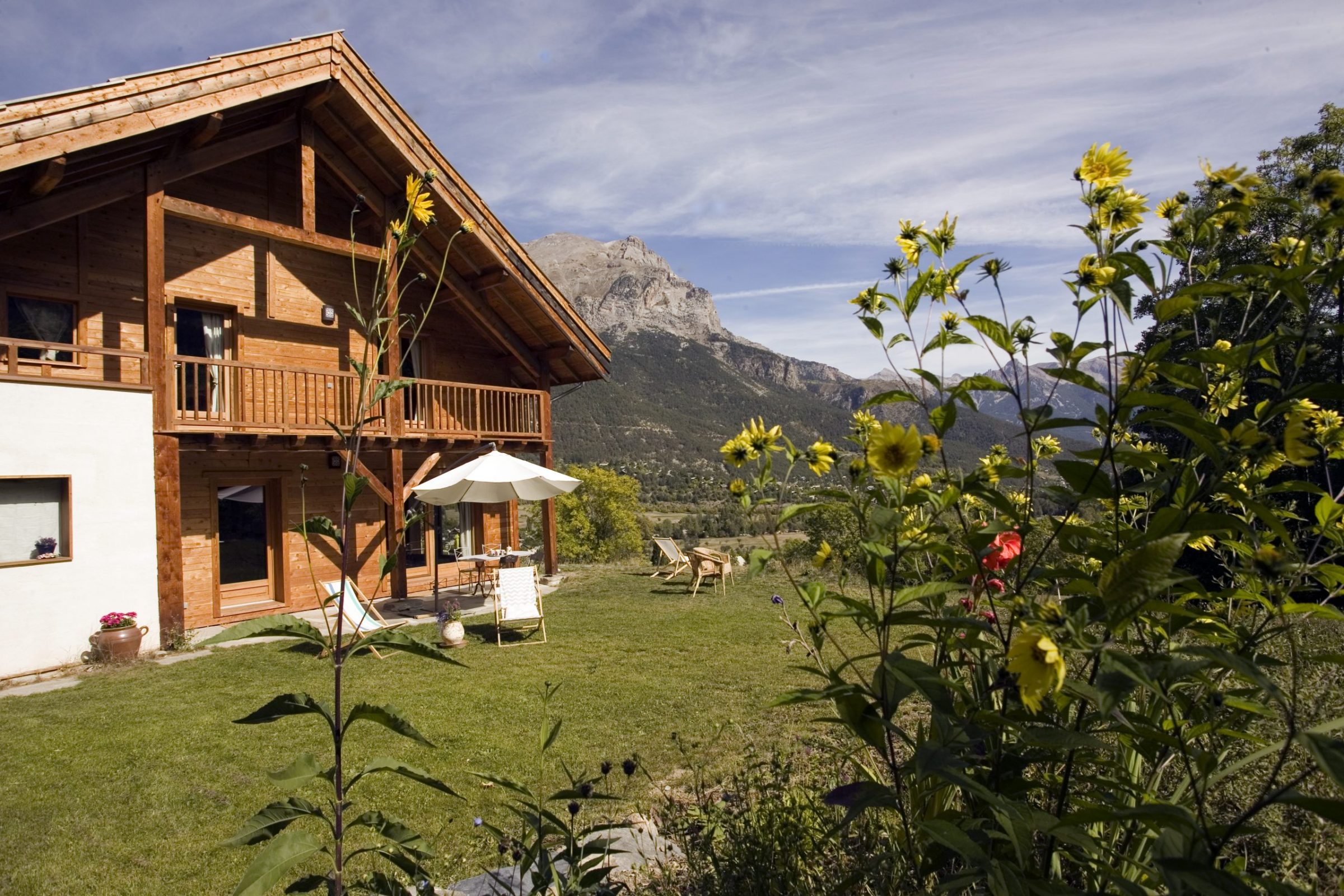 1-RebeccaChalet Vue jardin fleurs jaunes5807